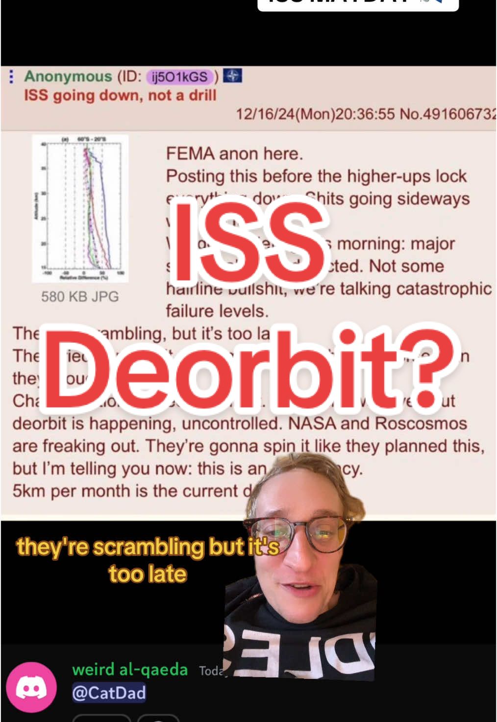 Anon spills some truth on the ISS falling out of the sky #greenscreen #space #deorbit #iss