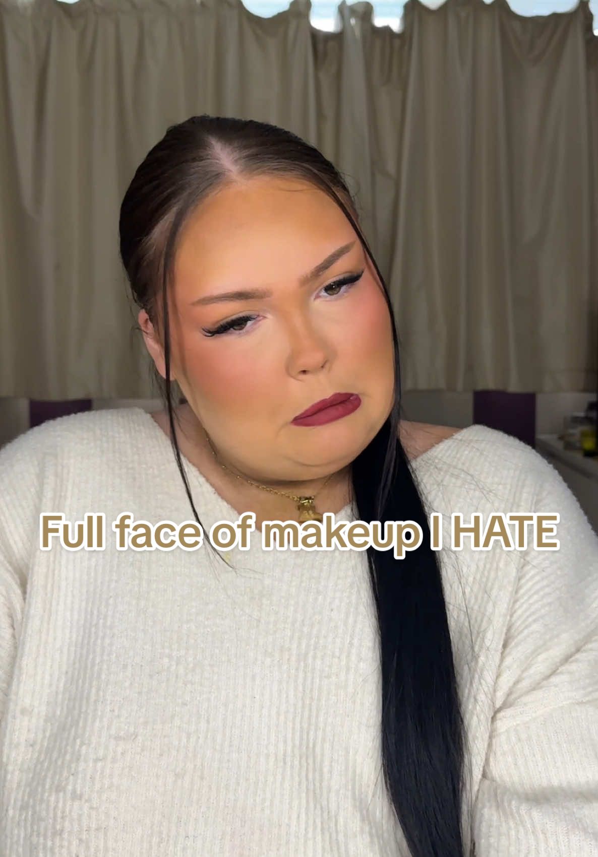 Full face of makeup i HATE😷💩 #foryoupage #fyp #fullfacemakeup #makeupihate #dontbuythis #luc #viral 