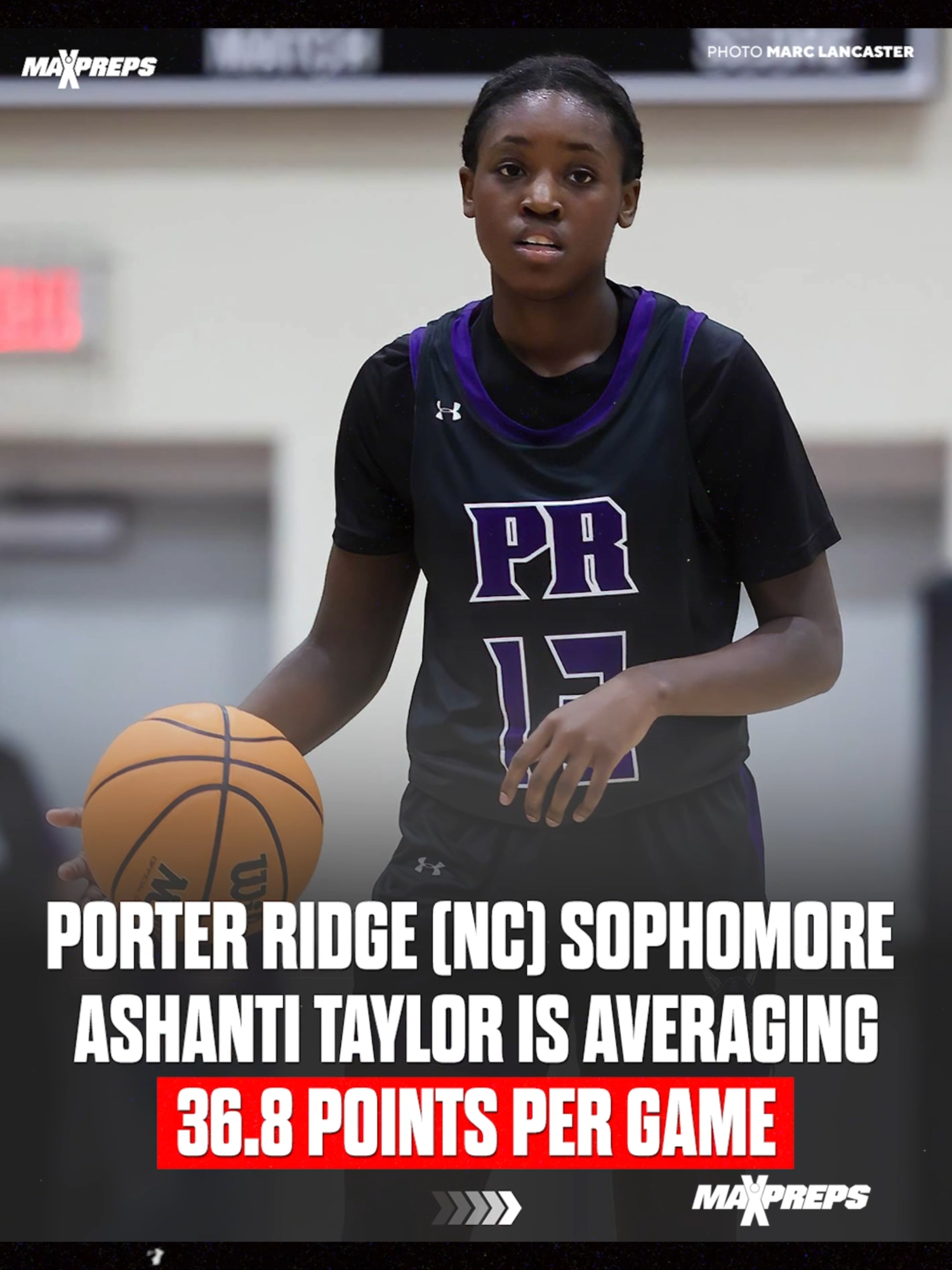 This sophomore is a walking BUCKET 🪣 🏀 #ashantitaylor #porterridge #northcarolina #girlsbasketball #basketballtiktok #statfreak #statfreaks #maxpreps