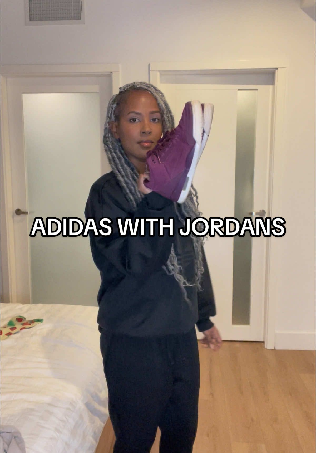 I need a second opinion…can I do this or nah? #adidas #jordans #blackmen #matchymatchy #greyhair 