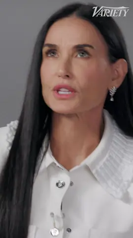 Demi Moore on how she relates to Elizabeth Sparkle in #TheSubstance: “I could relate to it from a slightly objective place, but having really been in it, ironically, much more when I was younger.” | #ActorsOnActors