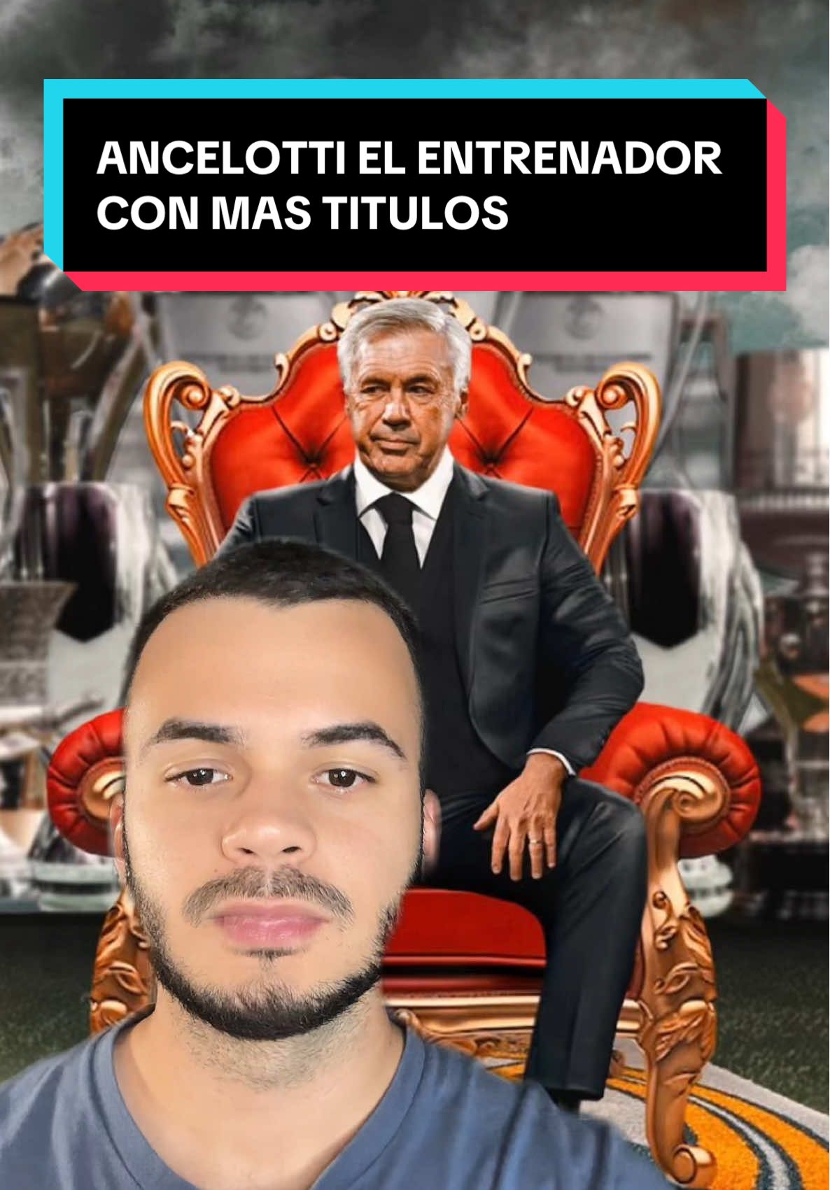 Carlo Ancelotti es el entrenador con mas titulos en el Real Madrid🤯 #carloancelotti #ancelotti #madridismo #futboltiktok #greenscreen 