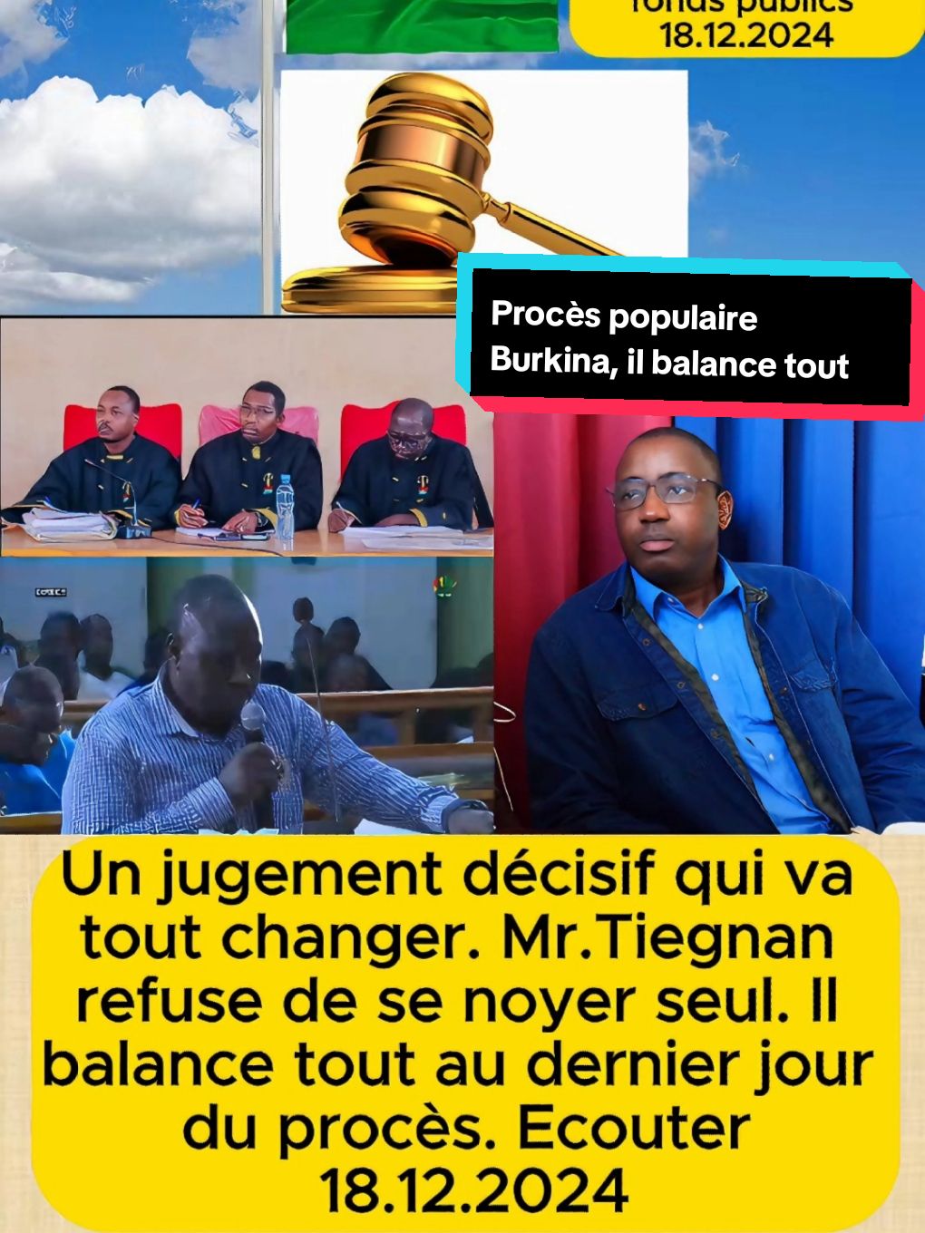 Burkina Faso 🇧🇫 🇧🇫 procès de détournement de fonds publics: Mr Tiegnan, principal prévenu refuse de se noyer seul, il balance tout au dernier jour. Un jugement décisif qui va tout changer #proces #humanitaire #africa #pourtoi #burkinafaso #videos 