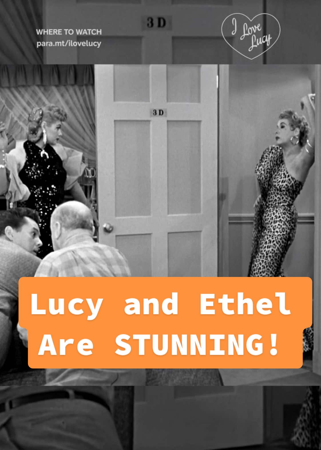 Lucy and Ethel are STUNNING!  #ilovelucy Now Streaming on #PlutoTV and Paramount+ #lucilleball #classictv #1950s #fashion 