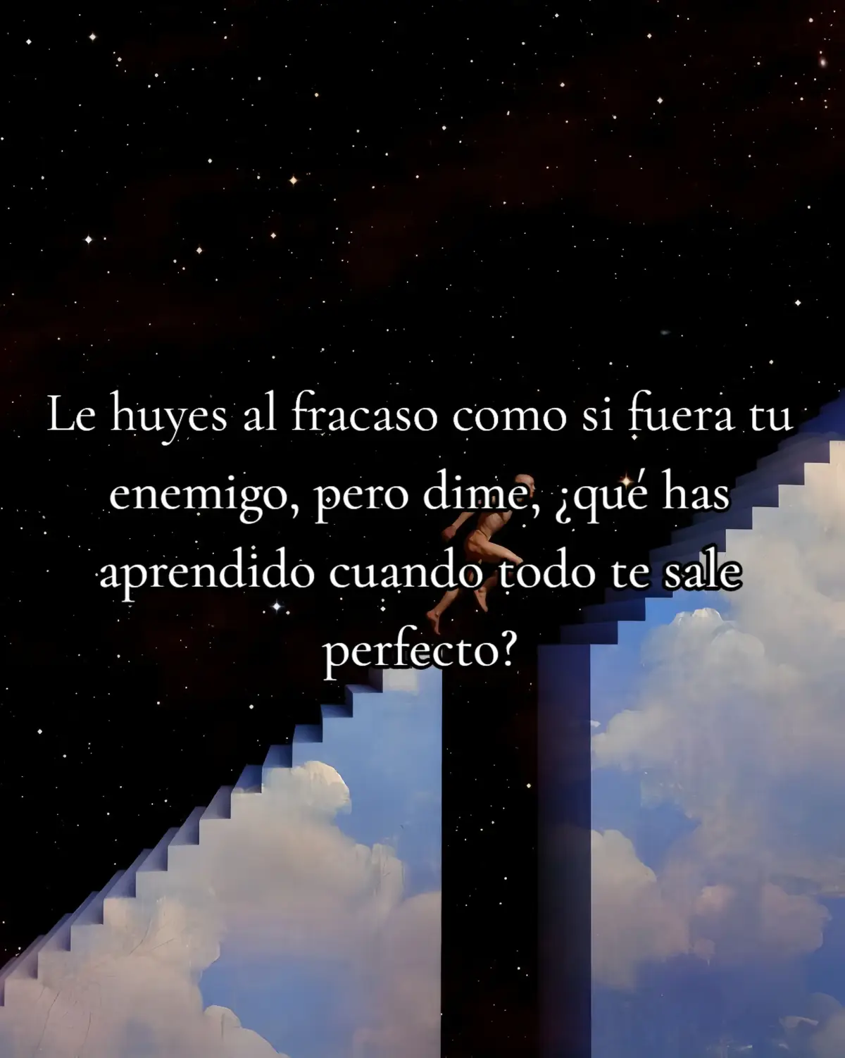 Todos le tenemos miedo al fracaso, pero ¿sabes qué duele más? Vivir una vida tan segura que nunca descubres de qué eres capaz. Perder no es el fin, es la señal de que al menos lo intentaste, y eso ya es más de lo que muchos pueden decir. Así que falla, equivócate, pero no te detengas. Es ahí donde se encuentra tu mejor versión. #motivacion #frases_de_todo #psicologia #crecimientopersonal #filosofia #motivacional #frase #motivacióndiaria #frasesmotivadoras #tranquilidad 