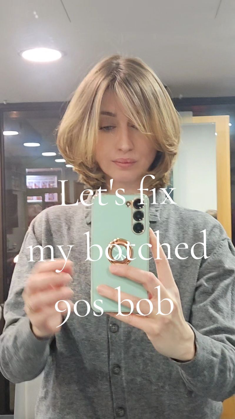 I cried yesterday after I left the salon 😭  Now it's definitely shorter  then what I wanted but I am finally happy with the haircut 😊 #90sbob #bobhairstyle 