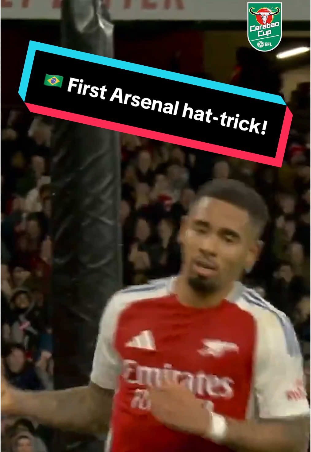 🎩 A first @arsenal hat-trick for #gabrieljesus🇧🇷 #footballtiktok #carabaocup #arsenal