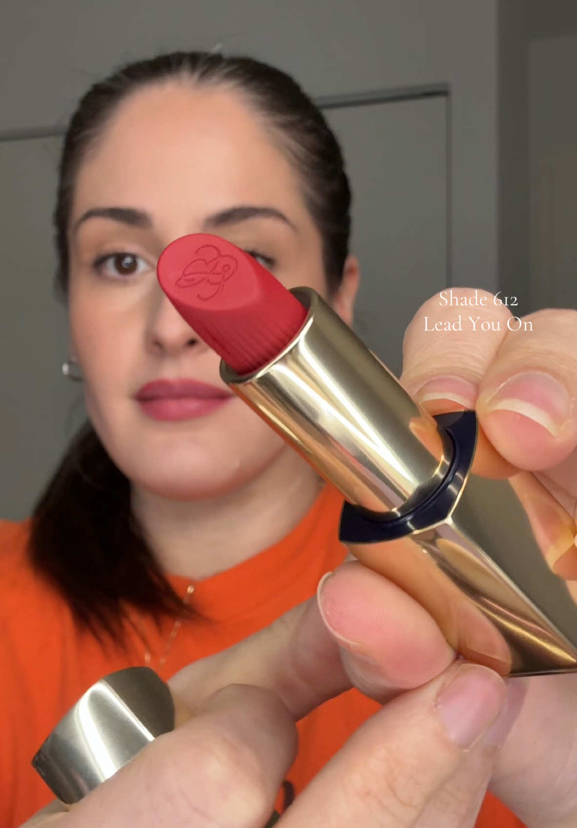 gifted by Estee Lauder  In LOVE with 612. Its the perfect holiday matte red lipstick imo. @Estée Lauder #esteewishlist #esteelauder #redlipstick #holidaymakeup 