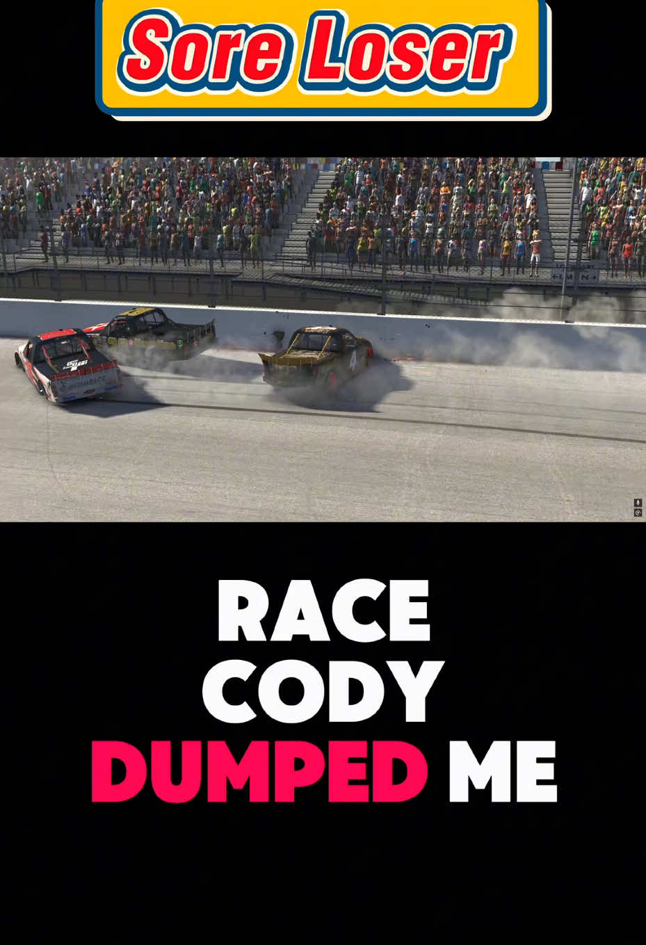 Don’t be like Cody here. Just because it’s an unofficial race doesn’t give you a license to be a big ole poop head. Unless your goal is to make it on a Tiktok post, then be a poop head. 👍 #iracing #simracing #nascar #truck #simrace #gaming #poop #fail #soreloser #gamer #racing #Motorsport #iracingofficial #cody 