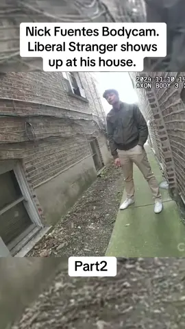 Nick Fuentes Bodycam. Liberal Stranger shows up at his house.#cops #crime #crimetiktok #crimestories #truecrime #bodycam #police #casa #murree #fyp #case 