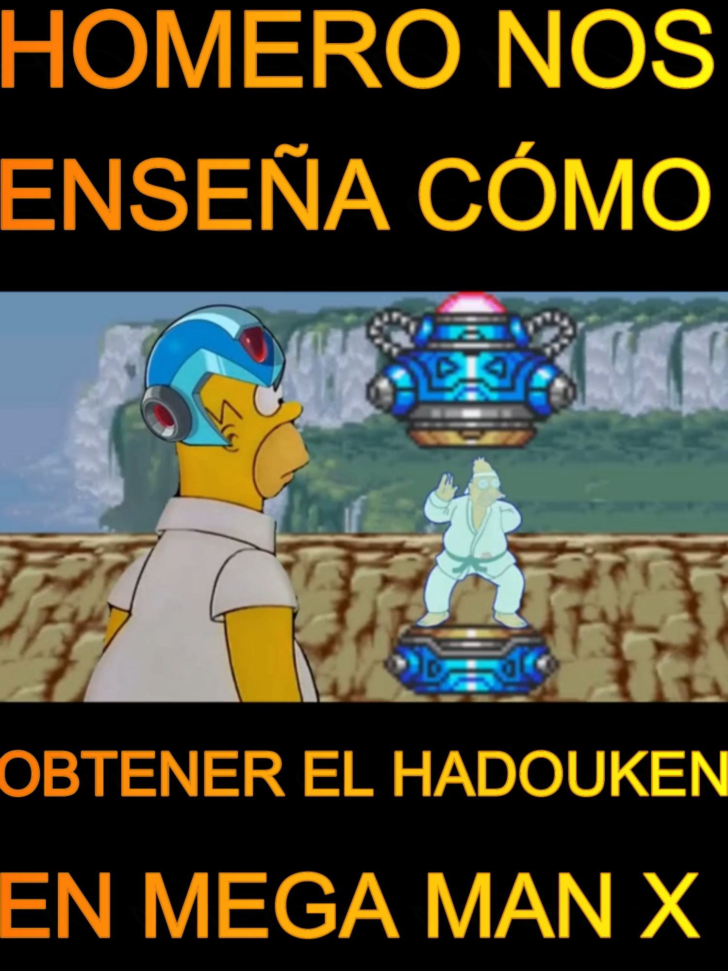 Homero y el Hadouken #HomerSimpson #MegaManX #Crossover #Simpson #RetroGaming #megaman #SimpsonsFan #VideoGameCrossover #FanArt #GeekCulture #90sCartoons #GamerLife #animecrossover #ClassicGames #TikTokGaming #SNES #Capcom #Retro #Caricatura #TV