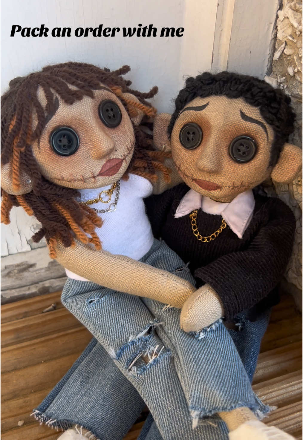 Cutest Couple’s Dolls ! 🖤 Link in bio for your ‘Little Me’ !! (Vouchers available for Christmas )  - - - #littleme #minime #minimedoll #coralinedoll #coralinedolls #artdoll #dollmaker #coraline #coralinejones #giftidea #giftideas #gift #christmasgift #lastminutexmas #tutorial #handmade #personalised #custom #fyp 