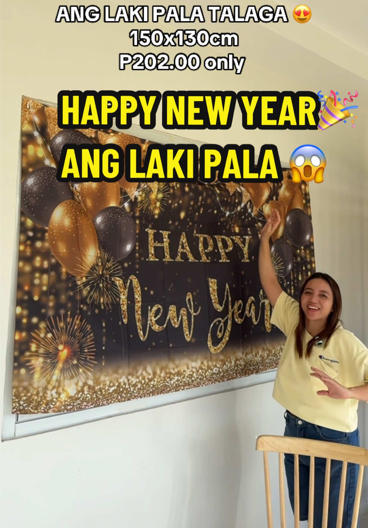 Sulit na sulit sa laki 😍😍😍 #happynewyearbackdrop #happynewyearbackground 