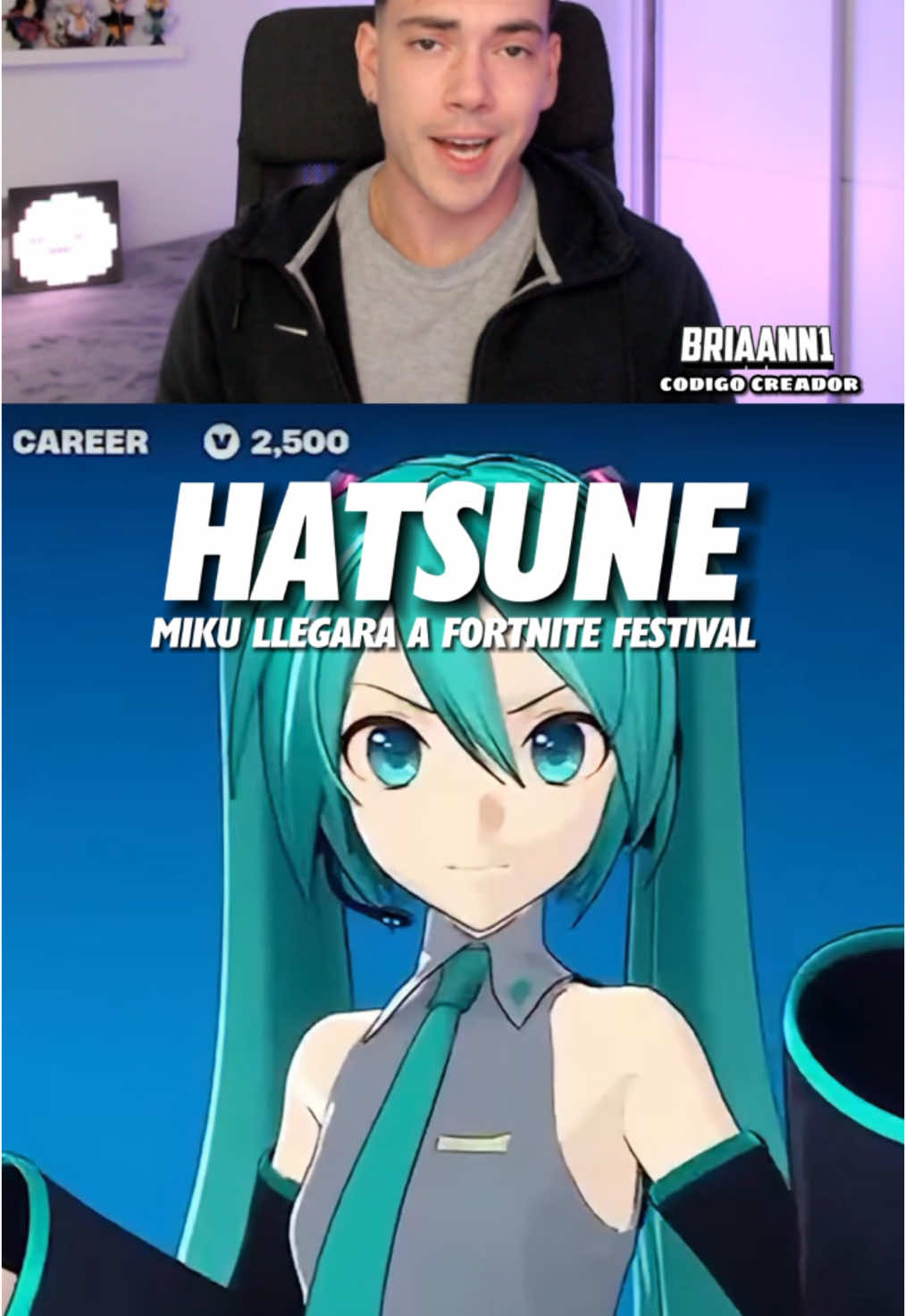 Hatsune Miku llegará a Fortnite Festival  #fortnite #fortnitebr #GamingOnTikTok #parati #hatsunemiku 