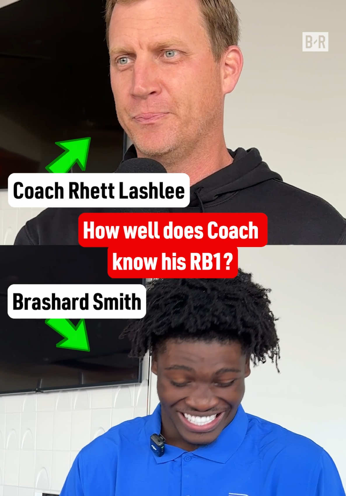 How well does coach know Brashard Smith? 🤔😂 #cfb #CollegeFootball #sports 