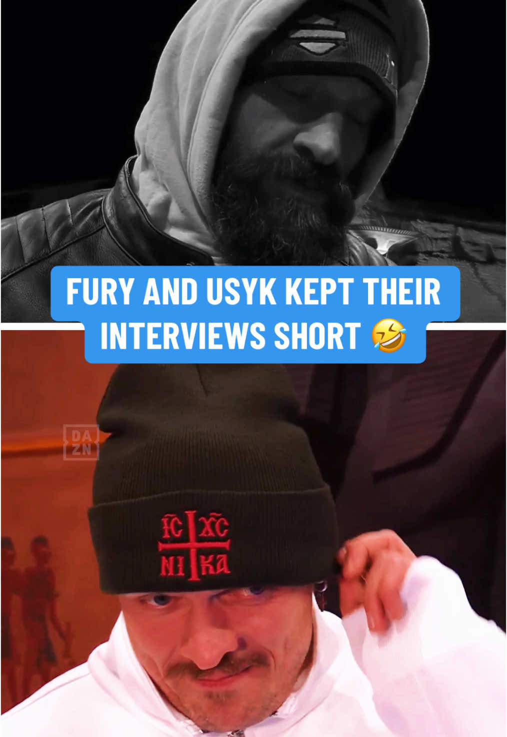 #TysonFury and #OleksandrUsyk kept their words short during their open workouts 😅 #Usyk2Fury (via @DAZNBoxing) #boxing #funny #interview 