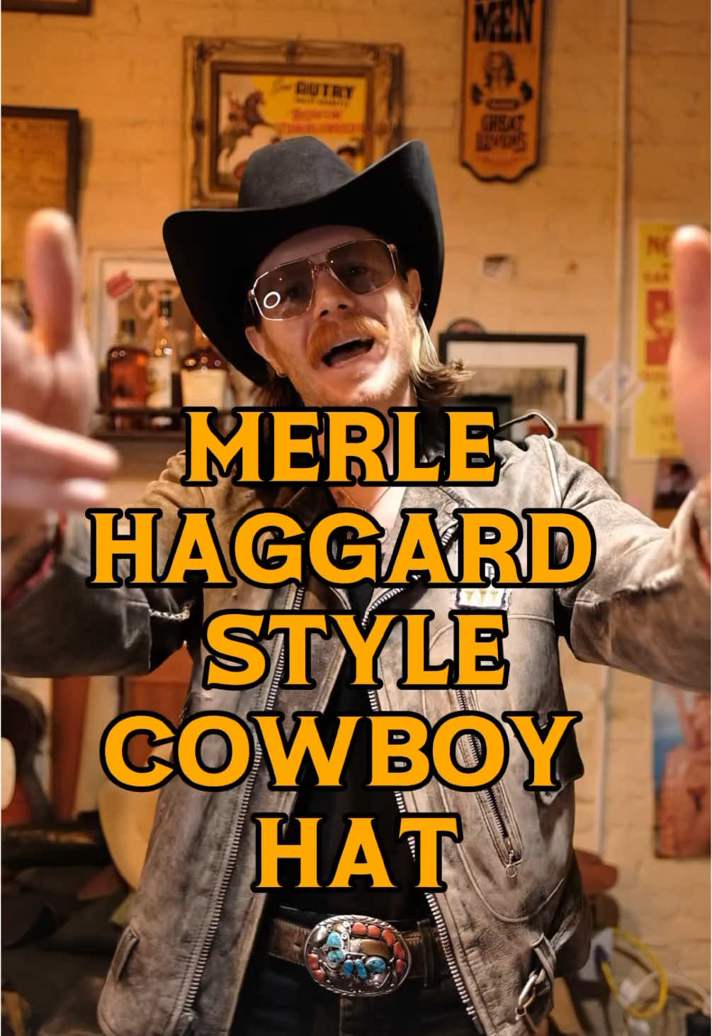 Merle Haggard inspired cowboy hat! Our buddy Will wanted to channel his inner Merle, so we whipped this beauty up for him! #customhat #foryoupage #westernfashion #mensfashion #cowboyhat #outlawcountry #merlehaggard #outlaw #countrymusic #fashiontiktok #styleinspo #hats #westernstyle #hats 