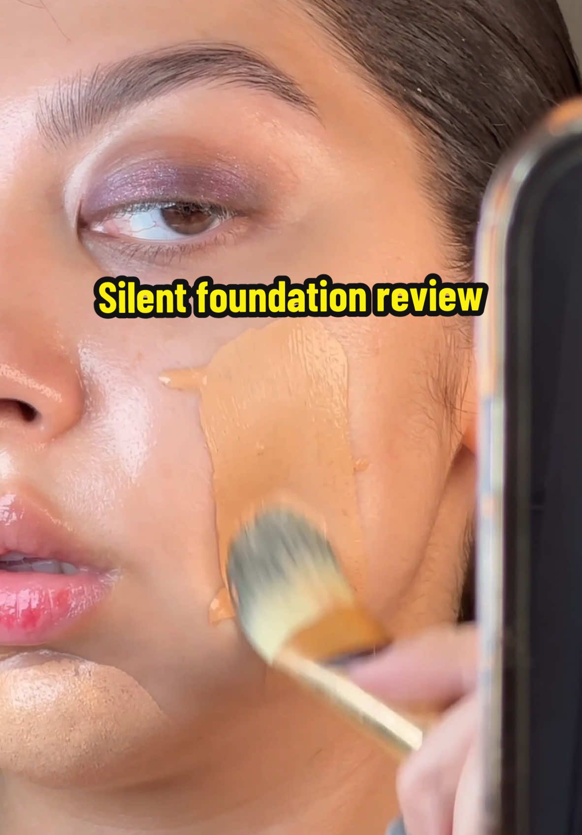 Silent foundation review , @NARS Cosmetics  I used nars light reflecting & radiant, long wear full coverage foundation  My brush was @Estée Lauder  . #makeup #makeupreview #foundation #foundationreview #fullglam #nyemakeup 