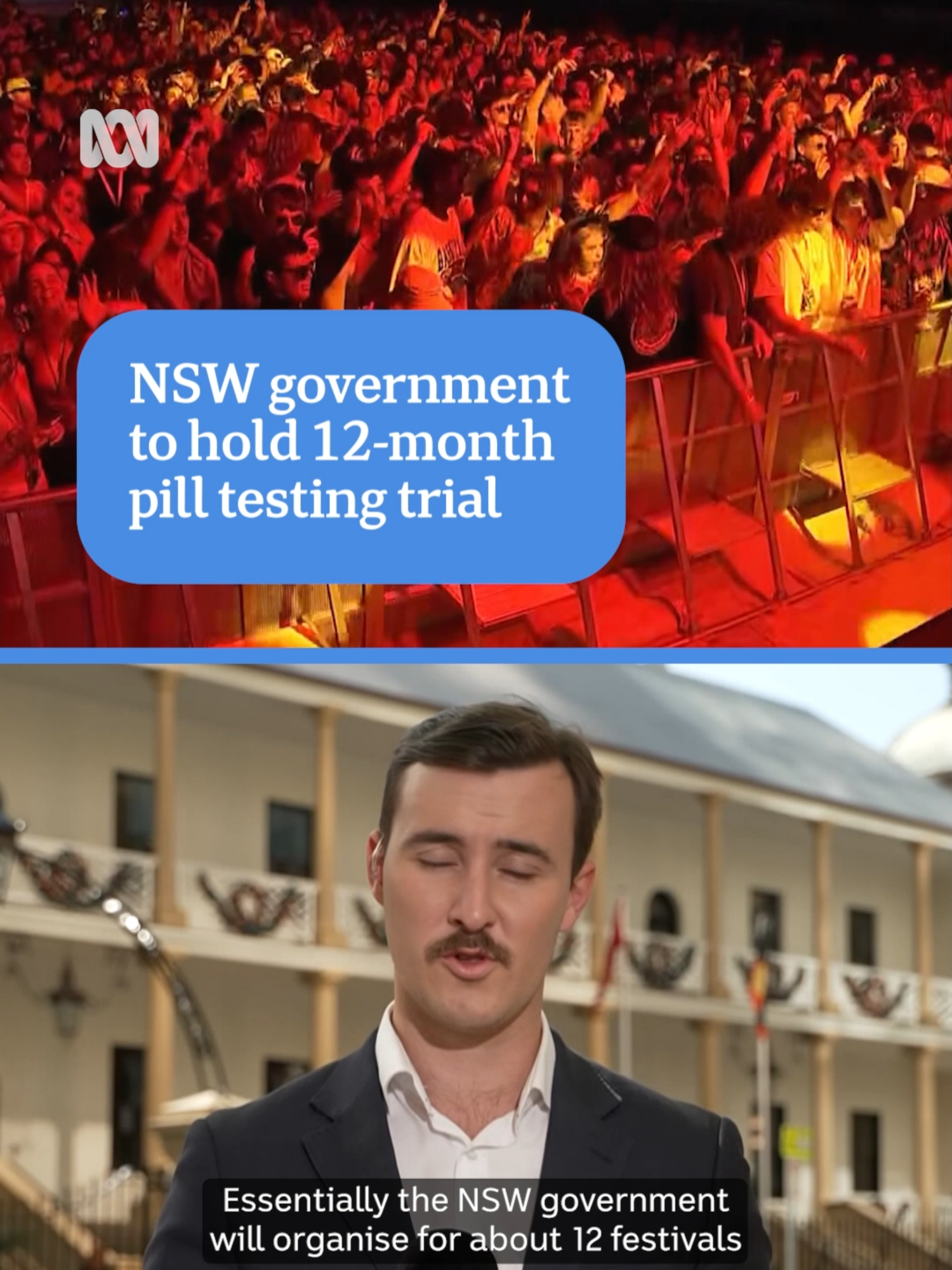 The New South Wales government will trial pill testing at music festivals from early next year. By Myles Houlbrook-Walk for ABC News Channel. Social version by David Douglas Stuart for ABC News Digital. To personalise your news & stay in the know, download the ABC News app via the link our bio. #ABCNews #Festival #Health #ABCNewsChannel