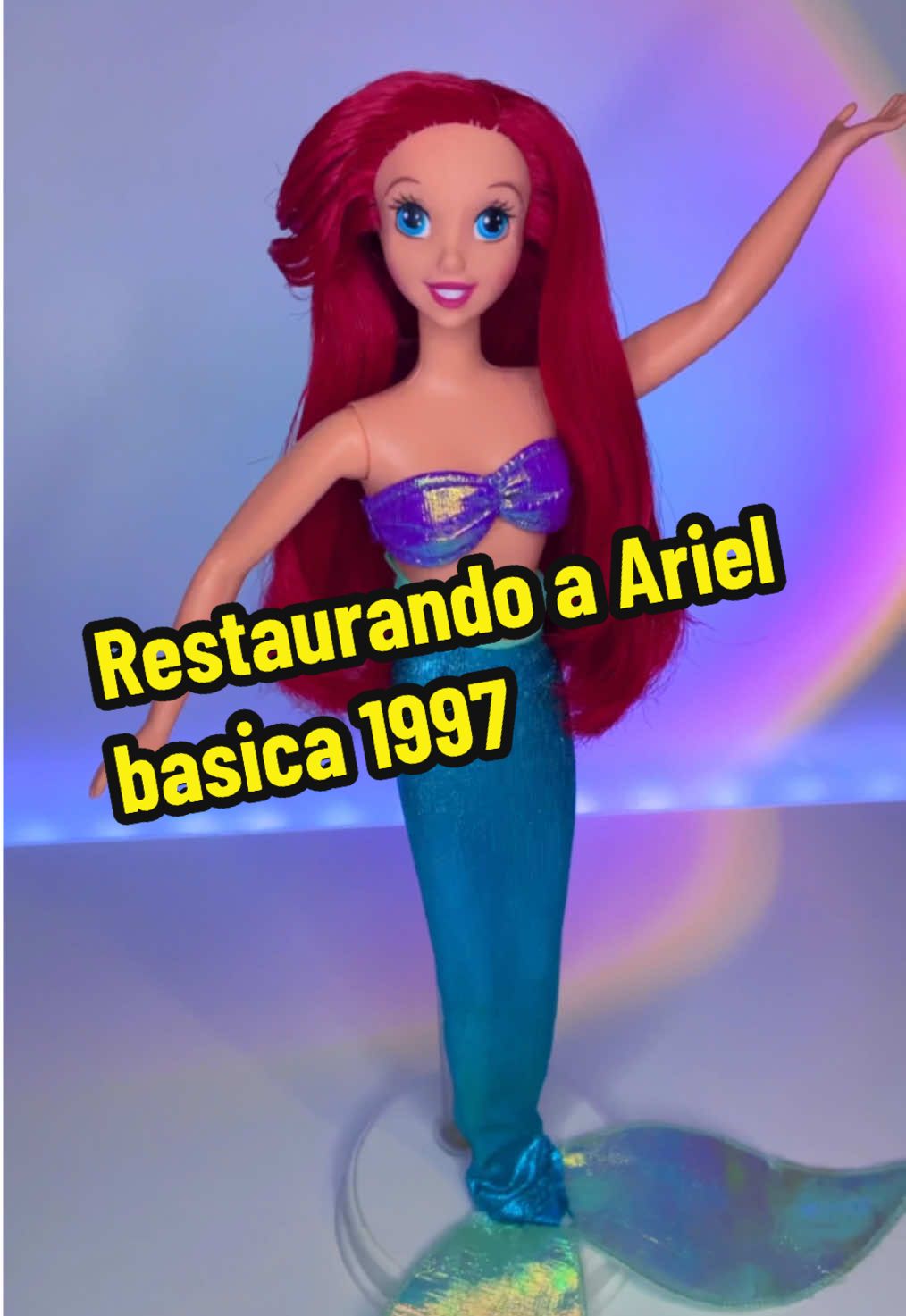 Restaurando a Ariel básica de Mattel del 1997💜✨ #barbie #dolls #mattel #coleccion #nostalgia #disney #lasirenita #thelittlemermaid #restauracion 