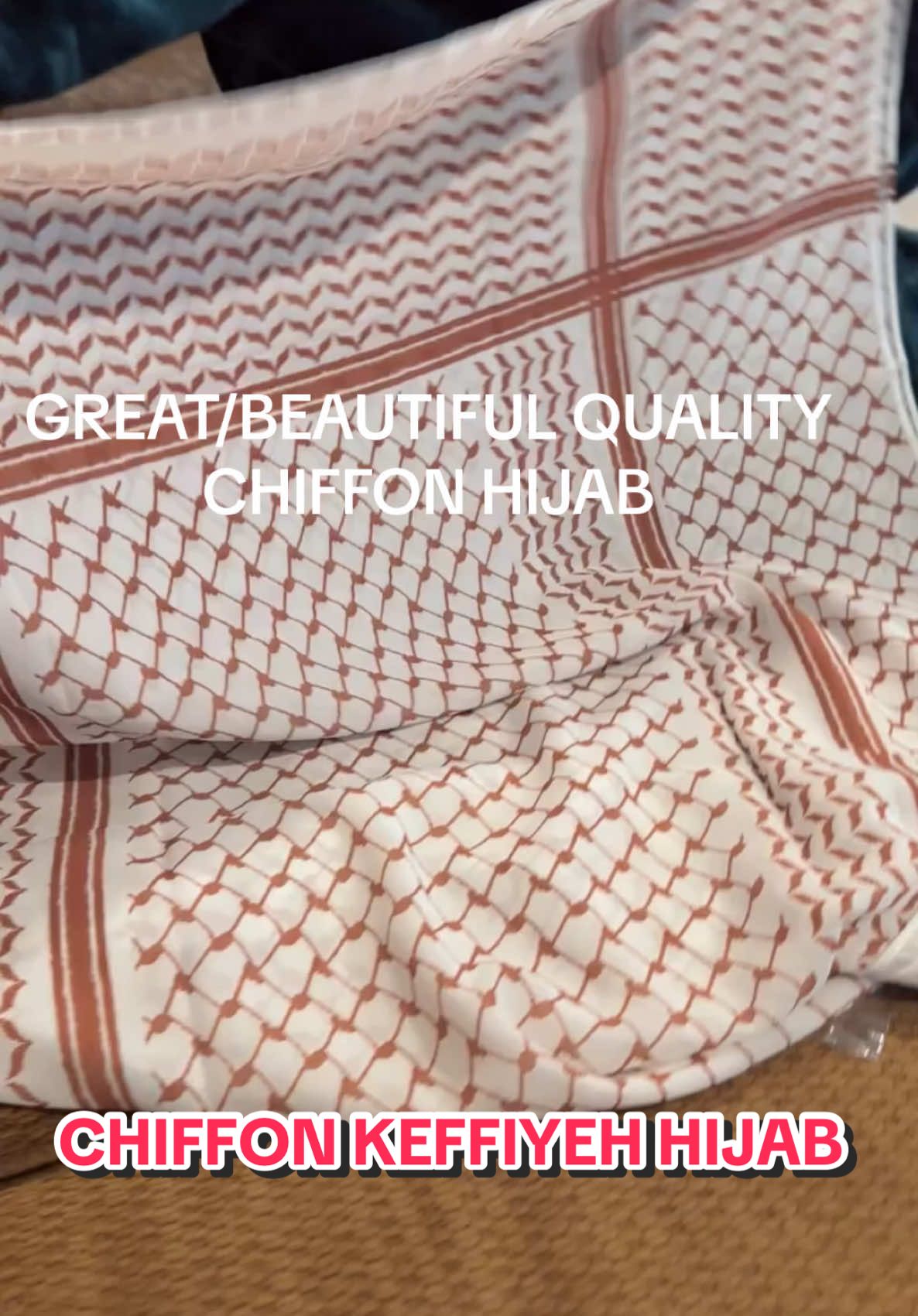 Best Chiffon Keffiyeh hijab as they said not all chiffon hijab's are same quality 100% agreed, definitely recommended! #chiffonhijab #modest #hijab #modesty #TikTokShopBlackFriday #cybermondaydeals #giftforher #tiktok #musthave #beauty #hijab