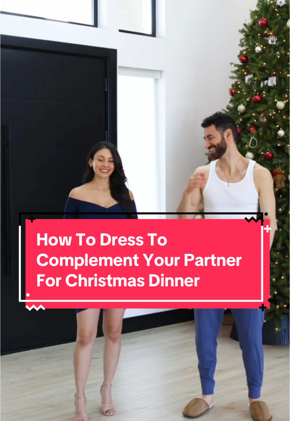 How to dress to complement your partner for Christmas dinner 🎄🎅🏻 #couplesfashion #couplesfashiongoals #couplestyle #christmasdinner #holidayoutfits 