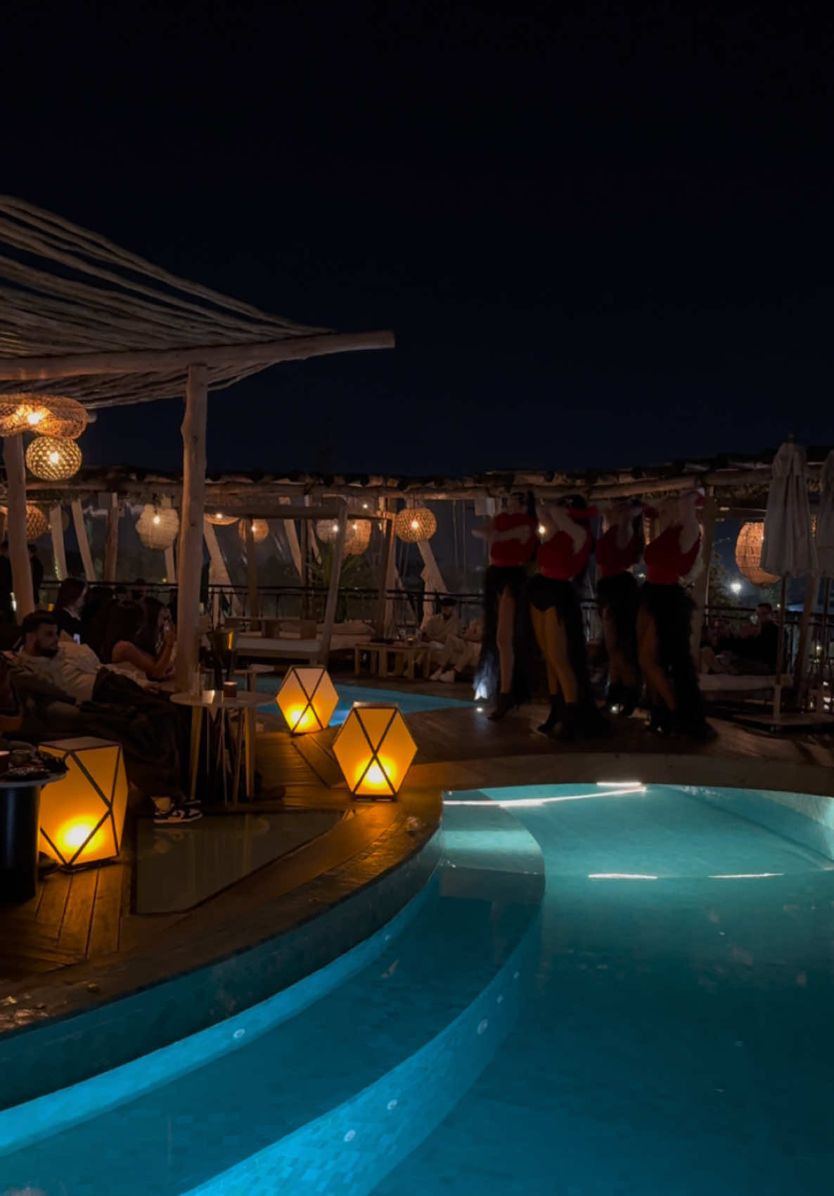 Nobu at night 🍱 #travel #food #morocco #skybar #rooftop #foryoupage #nobu #marrakesh #dance