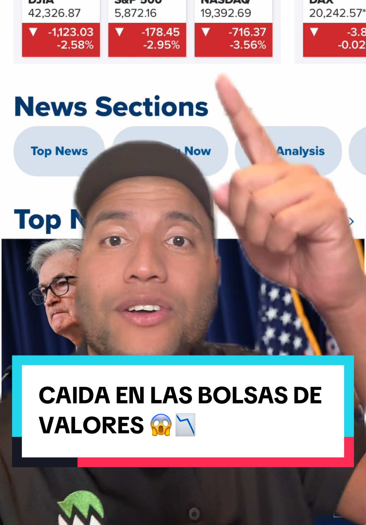 CAIDA EN LAS BOLSAS DE VALORES 😱📉  #aprendetrading #daytrader #latinousa #bolsadevalores #inversionista #reservafederal #economia #latinosenusa 