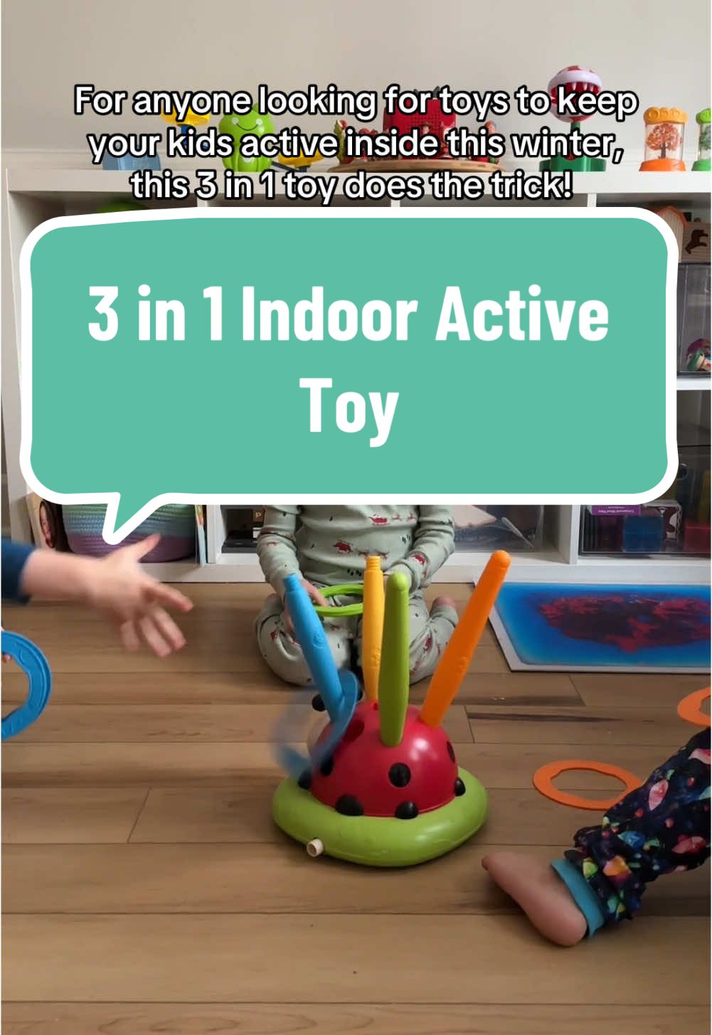 This 3 in 1 active toy is soemthing my kids can’t get enough of! They woke up asking to play with the ladybug before school today! Such a win and a great way to stay active when it’s too cold to be outside a ton.  And it appears to arrive before Christmas for most people! #activetoys #screenfreeplay #activitiesforkids #momof3 #playroominspo 