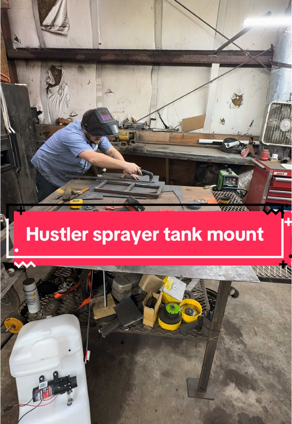 Custom sprayer tank mount for ya #keepwrenching🔧🤙 #mechanic #mechaniclife #mechanicsoftiktok #custom #fab #fabrication #metal #weldin #welder #mower #repair #mount 