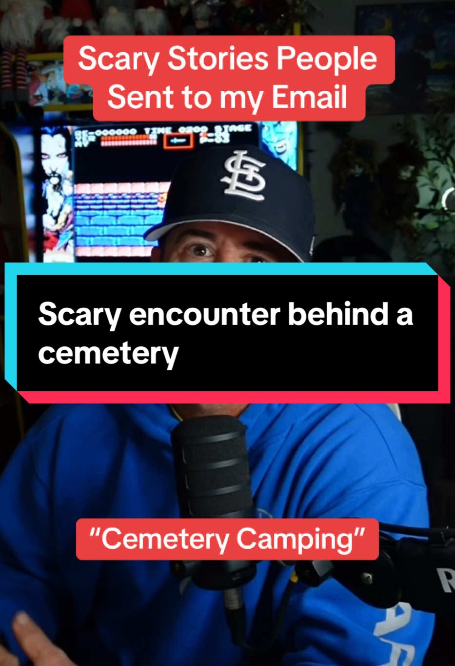 Teenager camped out behind a cemetery and had a classic scary encounter. 