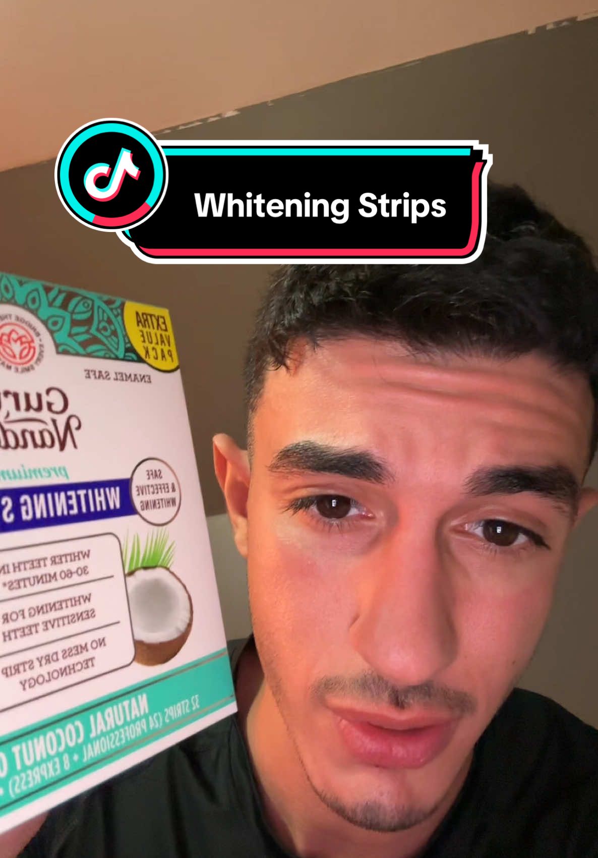 Infused with the best🥥🔥 #gurunanda #whiteningstrips #teethwhitening #fyp #trending 