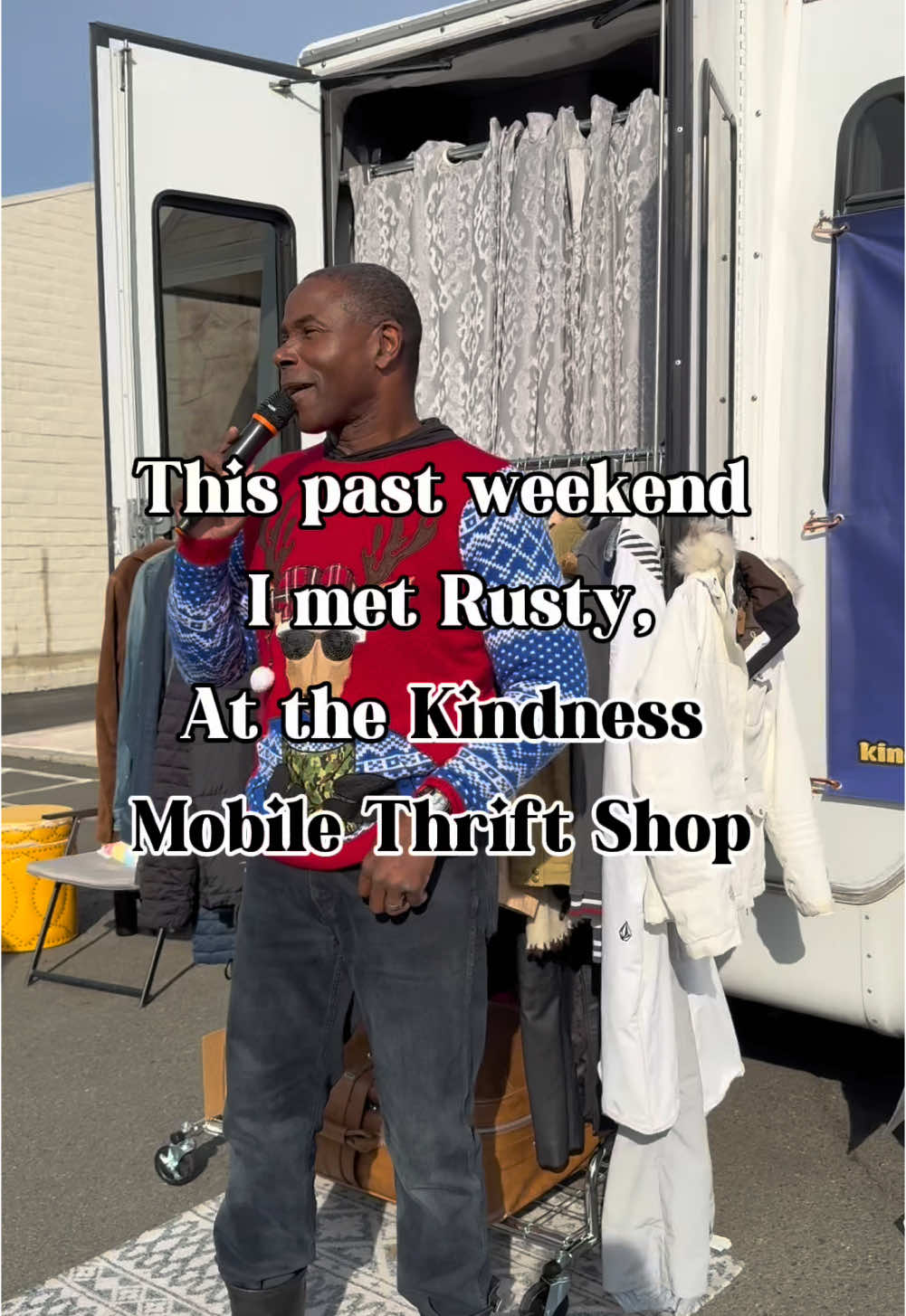 Meet Rusty, founder of the Kindness Mobile Thrift Shop, a bus full of vintage and thrifted items, sales of which go to charity. #norcal #bayarea #thrift #thrifting #vintage #vintagefashion 