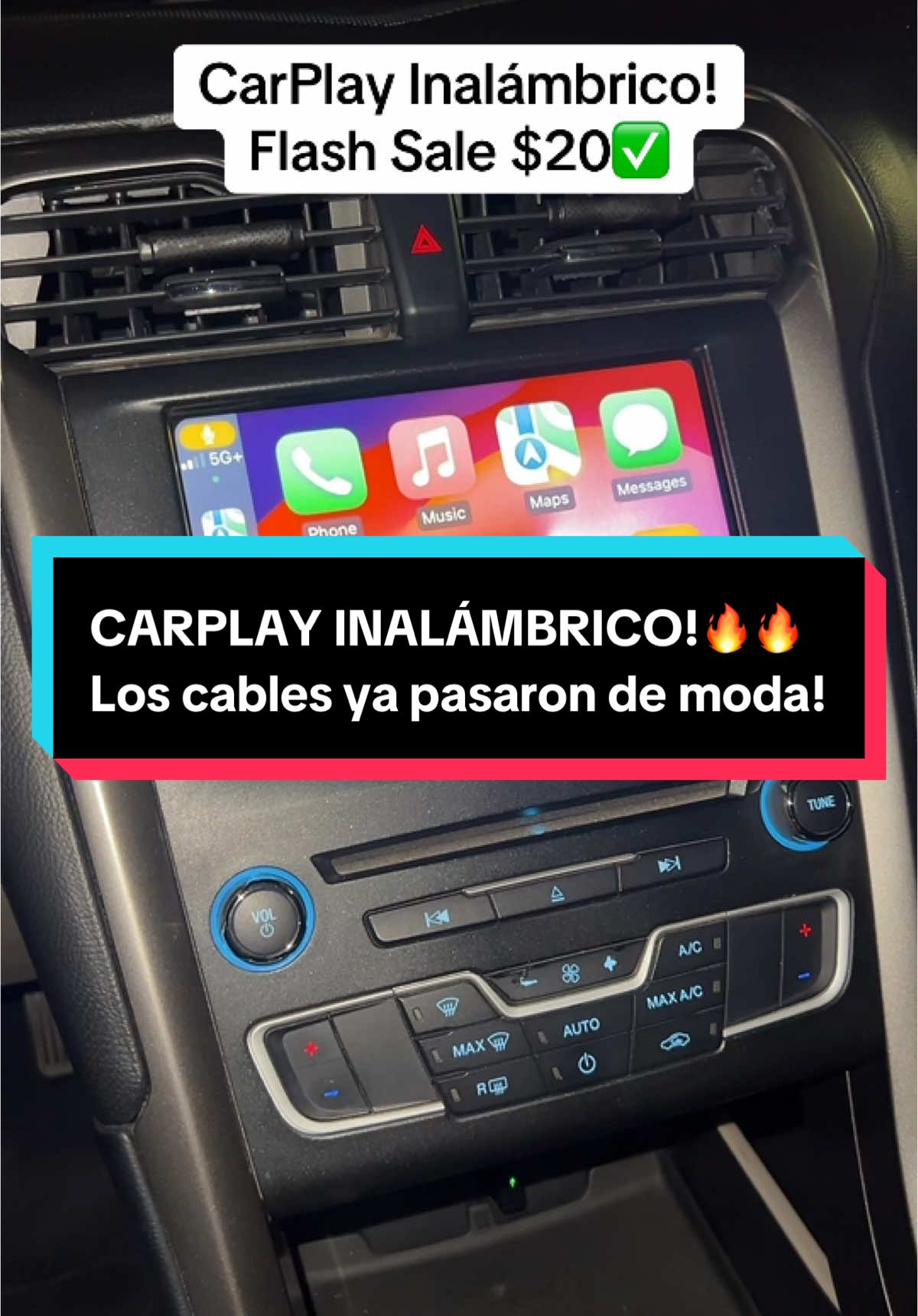 CarPlay Inalámbrico! Wireless CarPlay! El mejor adaptador para conectar tu telefono a tu auto! #carplay #wirelesscarplay #applecarplay #wirelesscarplayadapter #carplayinalambrico #tiktokshopholidayhaul #newyearnewaura #christmasgift 