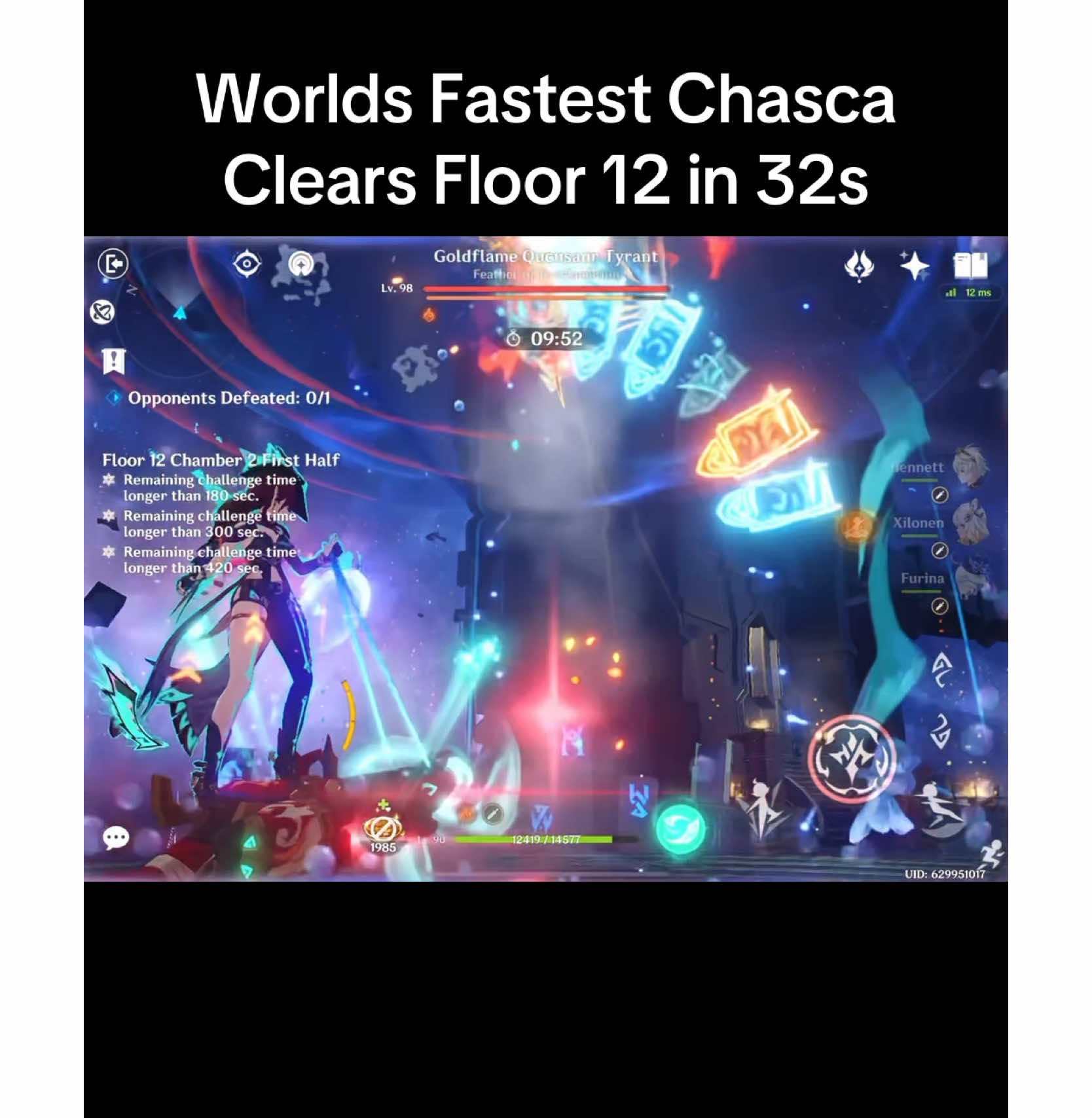 chacsa unironically the best hydro applicator in the game 💀. splits: 10+11+11 by frame count #chasca #GenshinImpact #spiralabyss #genshin