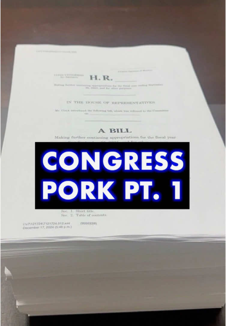 Smells like bacon: Congress is trying to pass $100 billion worth of pork. They’re even trying to pass laws that would make them above the law.