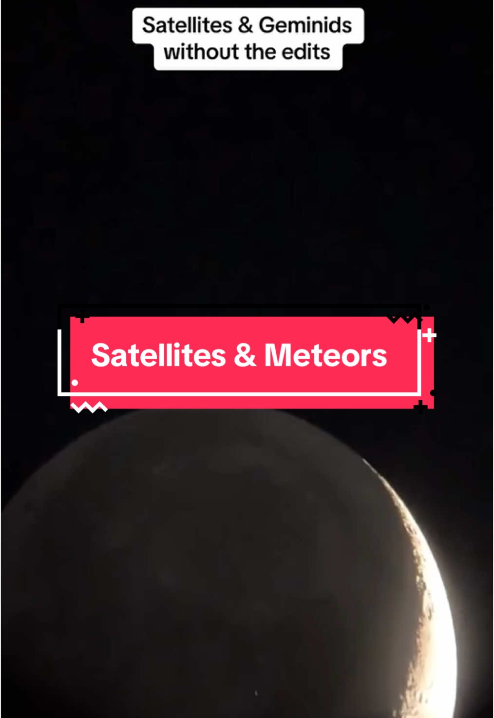 Satellites and Geminids - Replay #meteor #moon #astronomy 