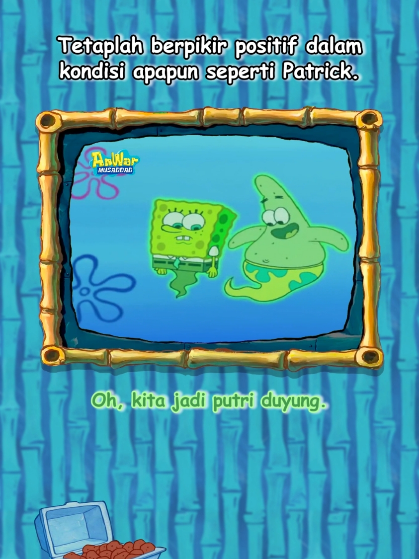 "Tetaplah berpikir positif dalam kondisi apapun seperti Patrick." #spongebob #squarepants #spongebobsquarepants #patrick #squidward #meme #memespongebob #hantu #putriduyung #positif #berpikirpositif #anwarmusaddadd #quotesdanjokesbawahlaut