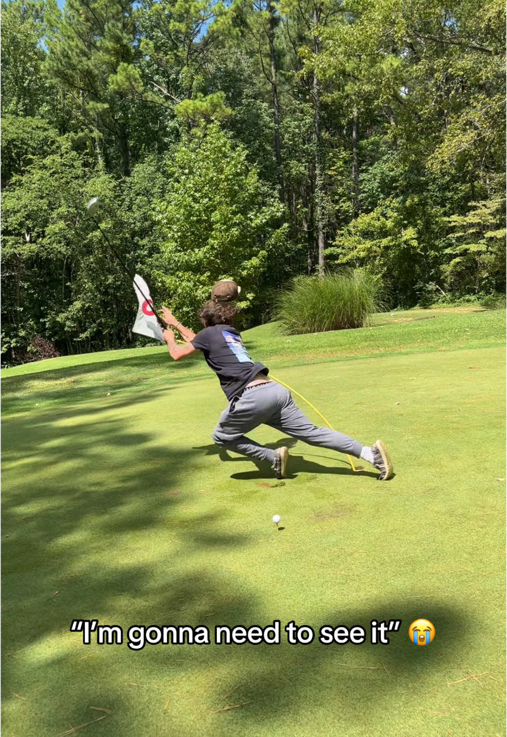 Swing and a miss. 🤣 (@Bryce Jolley) #funny #fail #golf #friends #meme 
