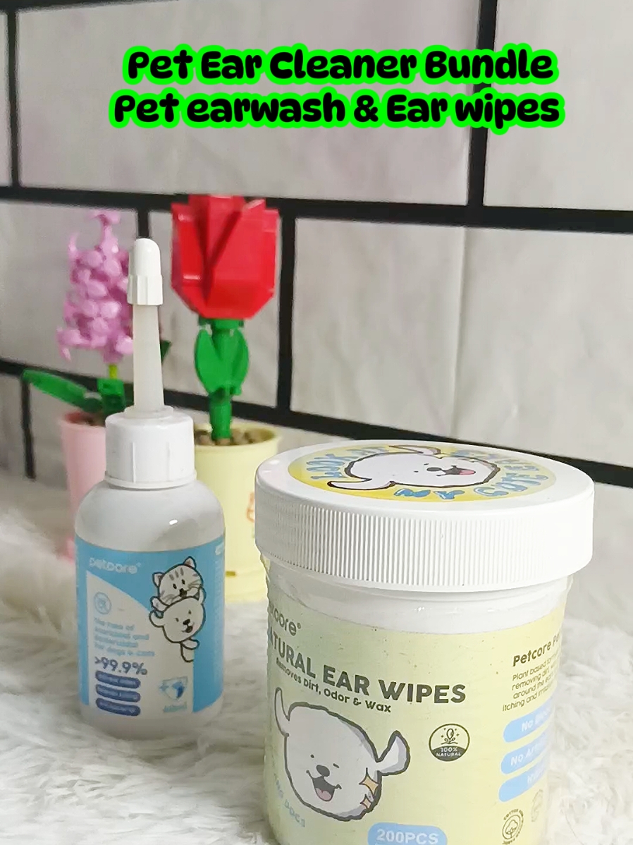 Pet ear cleaner. Ear wash & Ear wipes #petcore #petearwash #earwipes #wipes #wash 