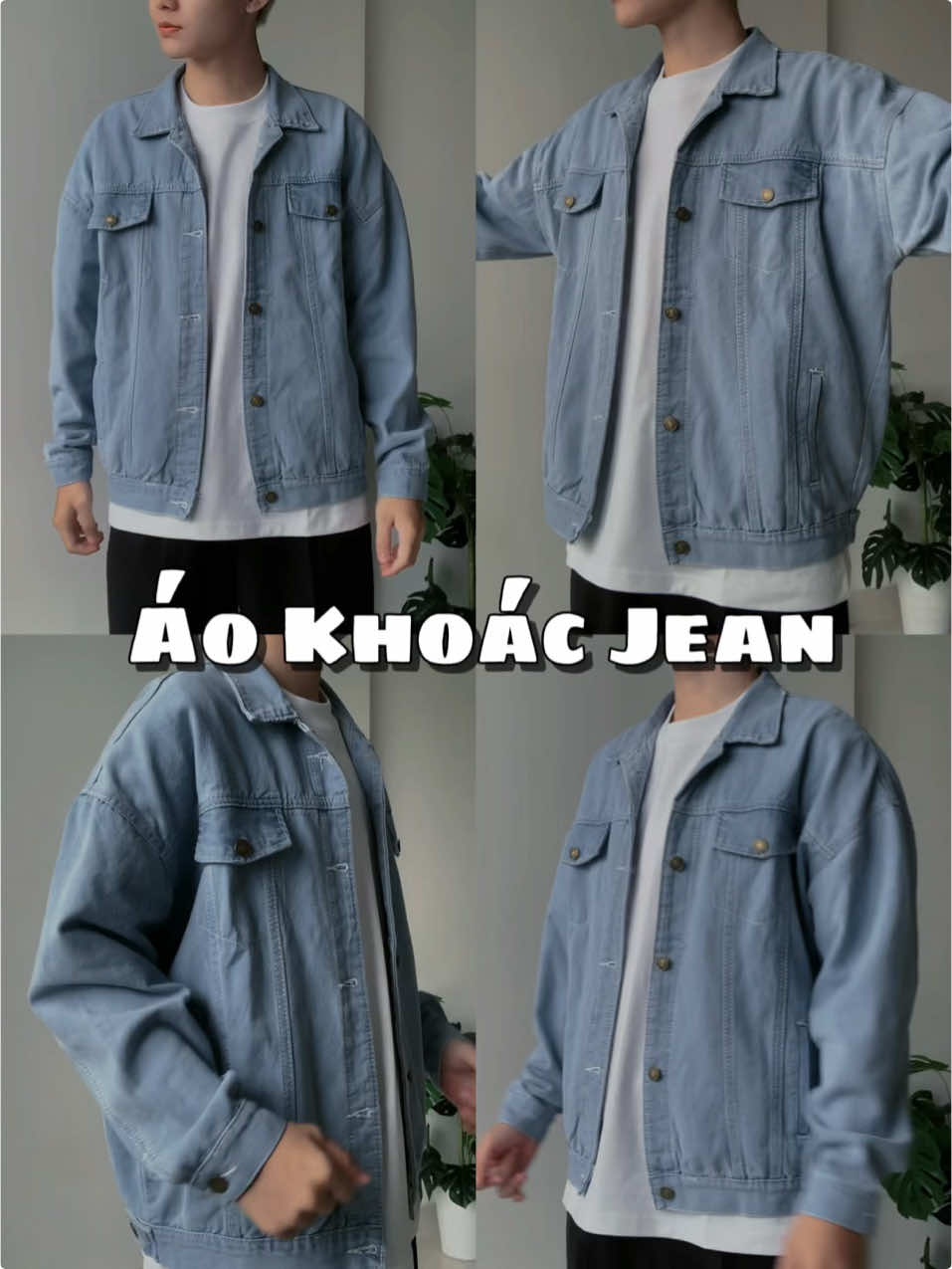 Áo khoác jean nam nữ 4 màuu #dangmacdo #outfit #phoido #aokhoacjean #aojean 