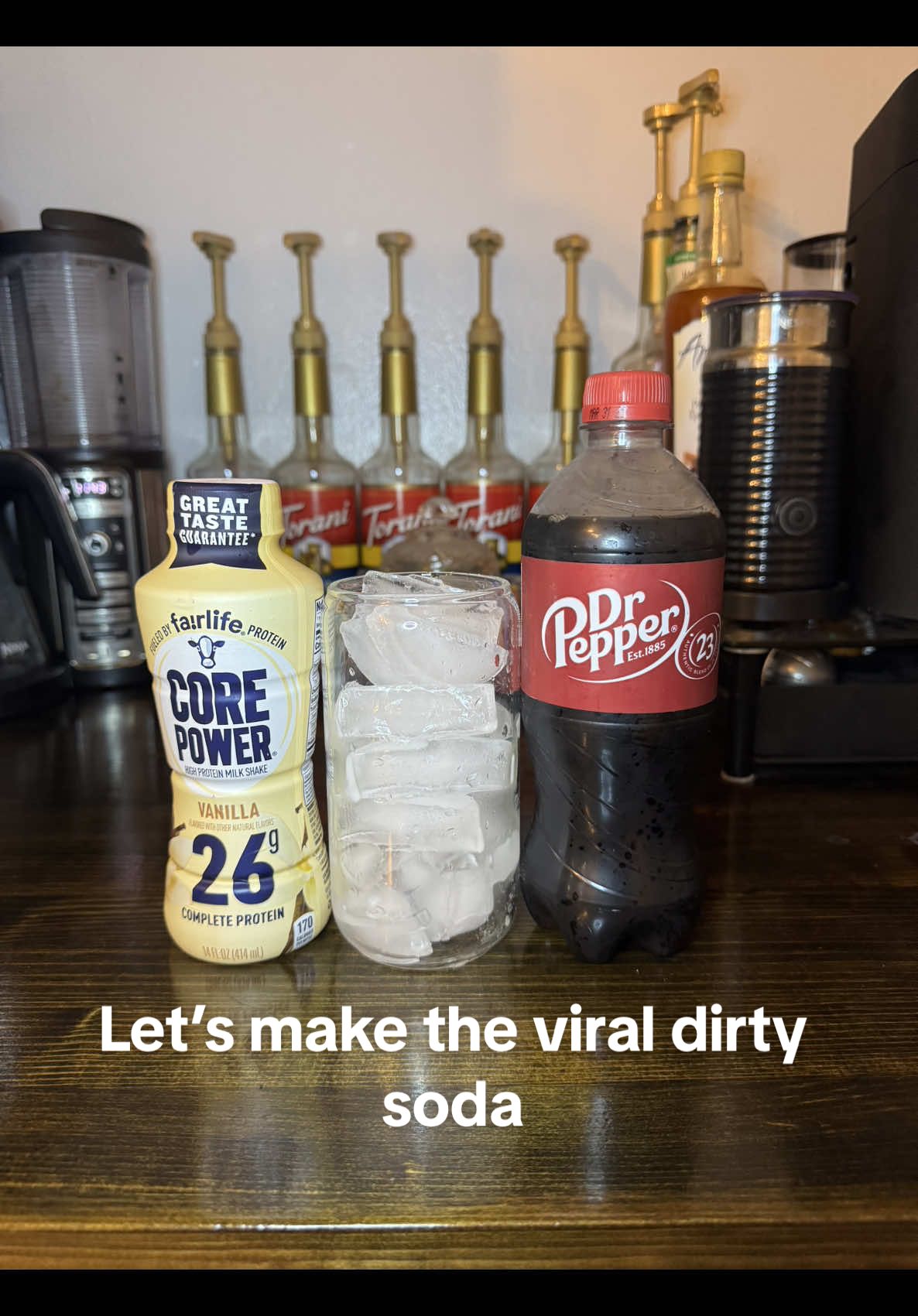 I decided to give the dirty soda a try and I love it! It takes just like a Dr. Pepper float. Delicious!!! #dirtysoda #viraldrink #viralvideo #viraltrend #fyp #dirtydrpepper 