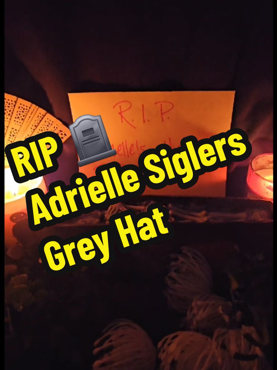 Adrielle Sigler has lost her Grey hat. It had a long life. 🙏 It's in a better place now in Hat Heaven #adriellesigler ##adrielle 