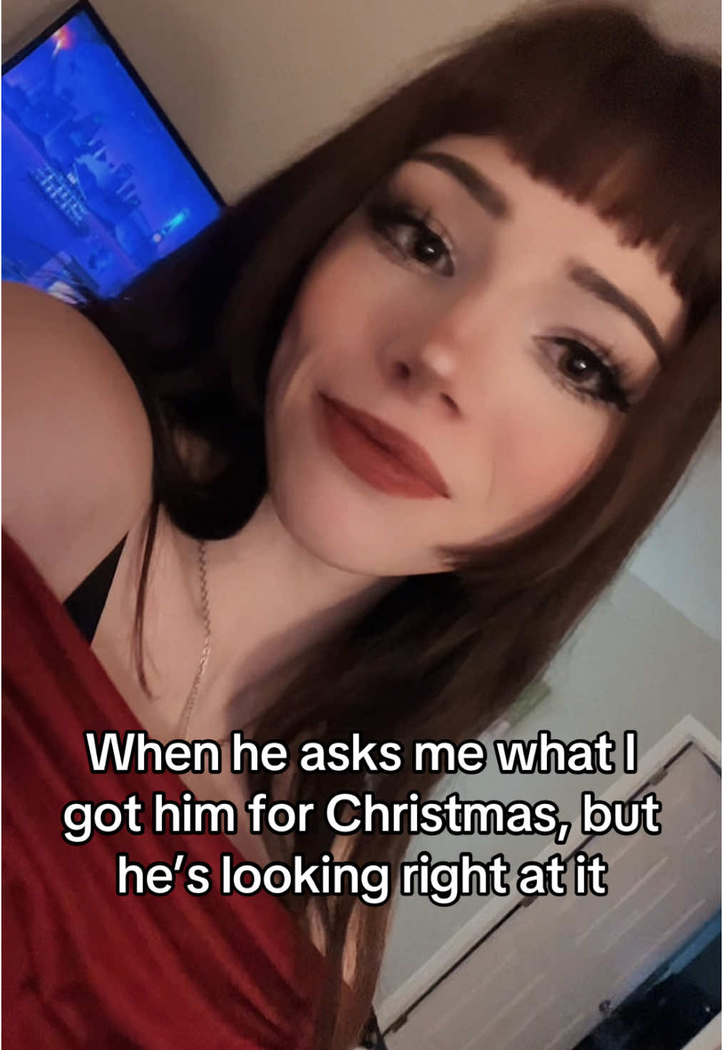 Why would he want anything else when he has me ☺️🪷—————————-—— tags: #fyp #fypシ #fypppp #makeup #altmakeup #alttiktok #alt #relationships #christmas #couple #couplestiktok 