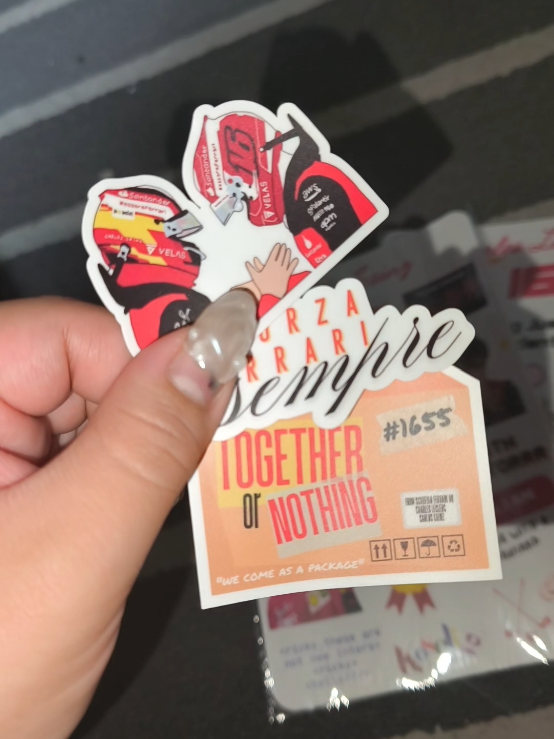 together or nothing <3 our C² sticker pack available through the link in our bio! #singapore #formula1 #f1 #f1tiktok #ferrari #carlossainz #charlesleclerc #cs55 #cl16 #charlos 