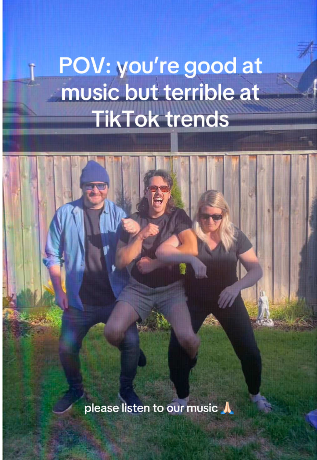 Please listen to our music so we dont have to make tiktoks anymore… link in bio #fyp #trending #sweetseason #spotify #macarena #newmusic #popmusic #tiktokmusic #music #poppunk