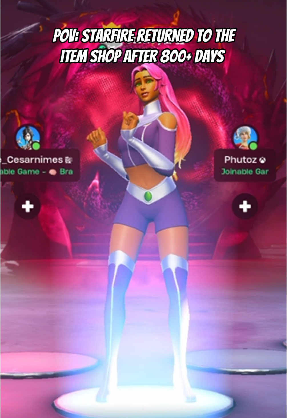 Starfire is finally back in the itemshop 🥹 use code: stoneyy 🌸 #fyp #fortnite #fortniteitemshop #starfire #fortniteskins #fortnitegirl #GamerGirl 