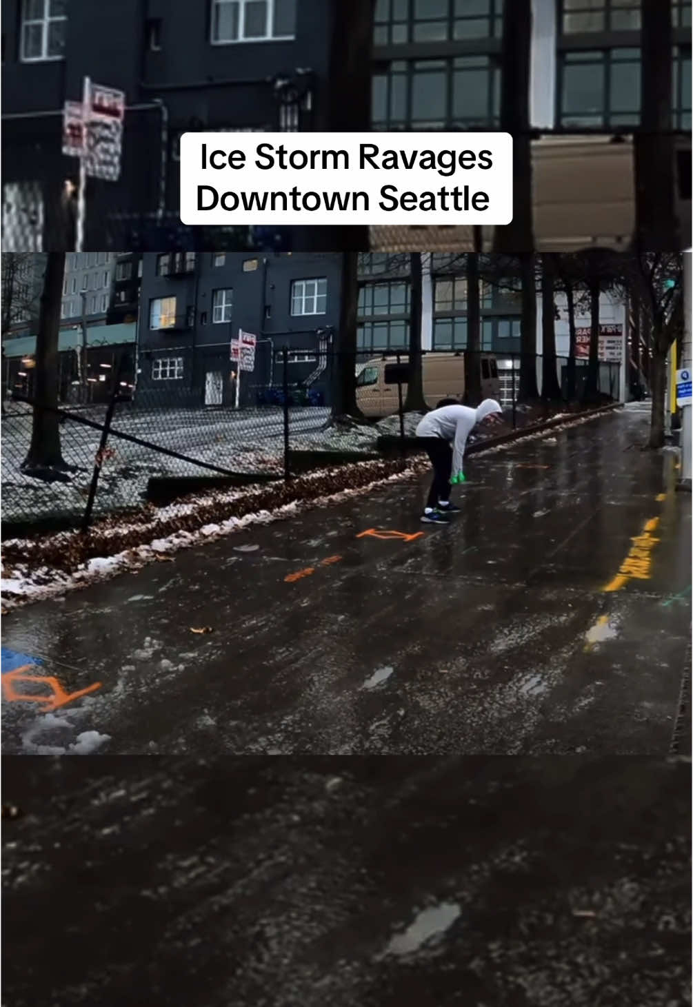 Seattle Ice Storm #insane #4upage #viralvideo #fails #icestorm #exploring #stormchaser #storm 