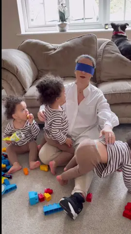 Blindfolded and senses sharpened!  Can I tell my identifal triplets apart? 🙈  #triplets #identicaltriplets #mum #mumsoftiktok #mumsoftiktokuk #mom #fyp 
