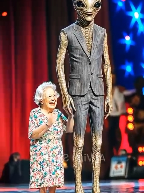 The tall man and the elderly woman terrified the audience on AGT!!! #americasgottalent #agt #alien #foryoupageofficial #trendingvideo 